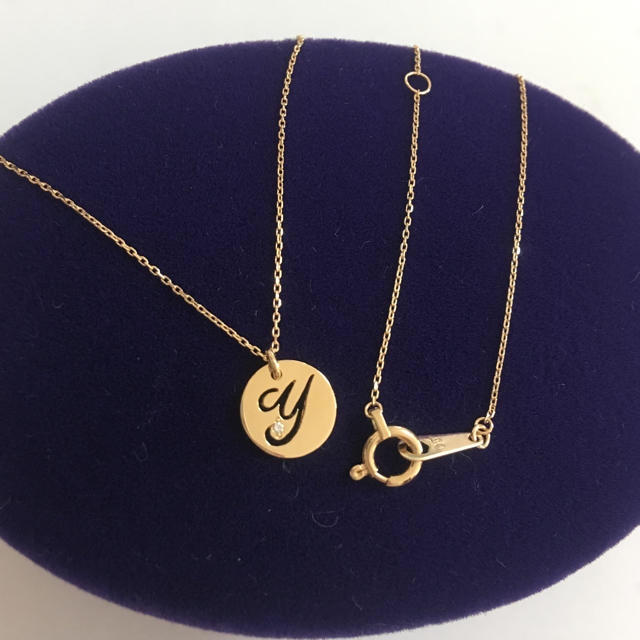 新品 k18 YG イニシャル ダイヤ Y ネックレス ✨ 18金 ダイヤモンド