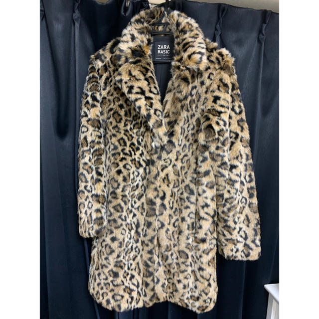ZARA レオパード柄フェイクファーコート | フリマアプリ ラクマ