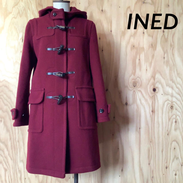 INED - 【美品】INED ダッフルコート ウール 混 トグル ボルドー ワインレッドの通販 by ムー フォロー割引 1点10%2点以上