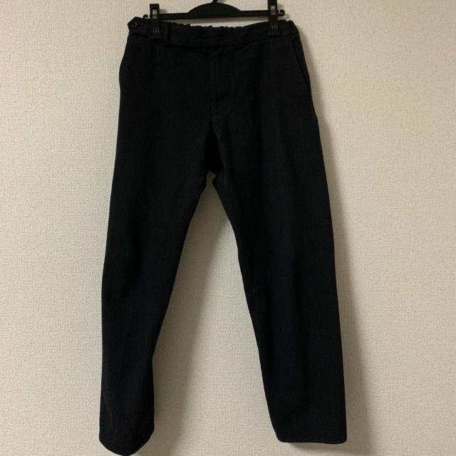 COMOLI(コモリ)のCOLINA SASHIKO CURVE SLACKS black M コリーナ メンズのパンツ(スラックス)の商品写真