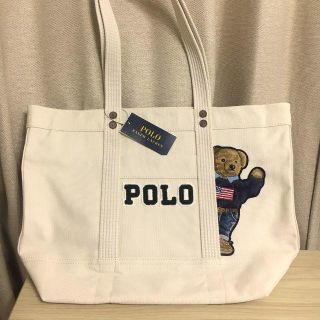 ポロラルフローレン(POLO RALPH LAUREN)のラルフローレン ポロベア キャンバス トートバッグ クリーム色.(トートバッグ)