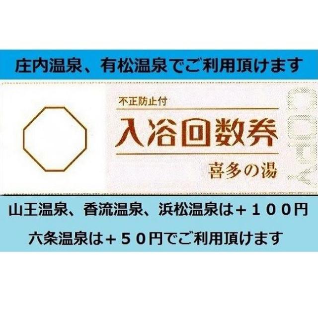 喜多の湯★入浴回数券×20枚★有松温泉,庄内温泉（他店は追加料金）土日祝も利用可