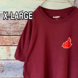 エクストララージ(XLARGE)の【美品】 エクストララージ  Lサイズ バックプリント Tシャツ ワインレッド(Tシャツ/カットソー(半袖/袖なし))