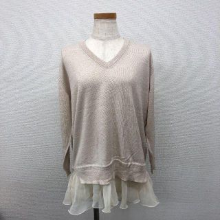 レイビームス(Ray BEAMS)の【新品】Ray beams シフォンヘムVネックニット(ニット/セーター)