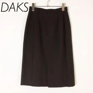 ダックス(DAKS)のダックス タイトスカート ブラウン ウール サイズ38 カシミヤ混 ビジネス(ひざ丈スカート)