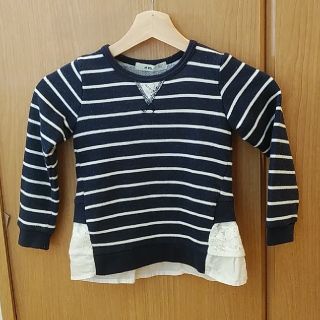 エムピーエス(MPS)のMPS　女児110　長袖紺×白　裾レース付(Tシャツ/カットソー)