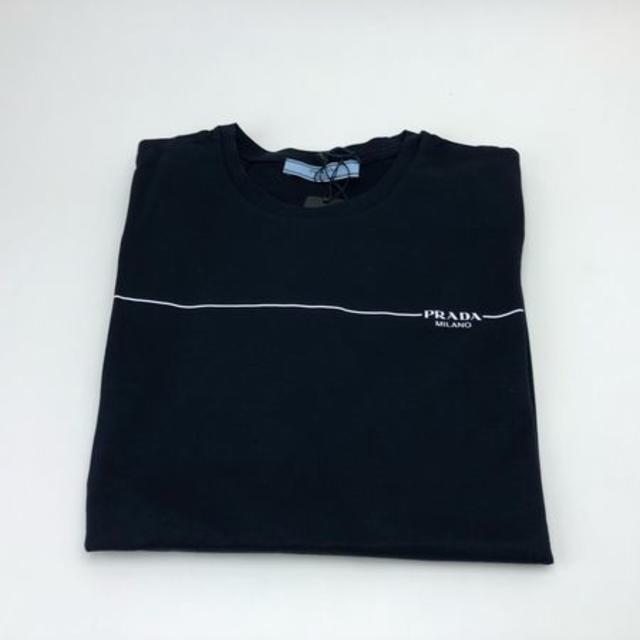 新品】PRADA プラダ PRADAロゴ Tシャツ ネイビー 38/Sサイズ-