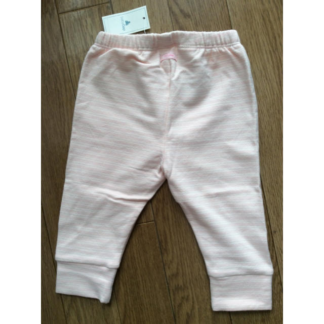 babyGAP(ベビーギャップ)の新品♡半額♡ギャップbabyGAPロゴ入りウエストゴムボーダーレギパンツ★ピンク キッズ/ベビー/マタニティのベビー服(~85cm)(パンツ)の商品写真