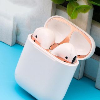 アップル(Apple)の　airpods  ダスト　ガード　カバー　【ローズゴールド】　エアーポッズ ⑤(ヘッドフォン/イヤフォン)