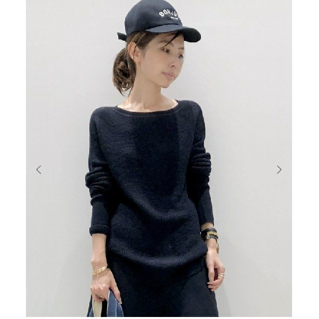 L'Appartement DEUXIEME CLASSE(アパルトモンドゥーズィエムクラス)の【未使用タグ付き】L'Appartement Thermal Knit ネイビー レディースのトップス(ニット/セーター)の商品写真