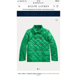 ポロラルフローレン(POLO RALPH LAUREN)の新品 Polo Ralph Lauren キルテッドダブルブレステッドジャケット(ジャケット/上着)