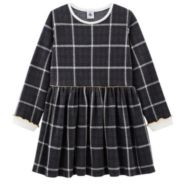 PETIT BATEAU(プチバトー)のさな様専用 グレーチェックワンピース 5ans 新品未使用 キッズ/ベビー/マタニティのキッズ服女の子用(90cm~)(ワンピース)の商品写真