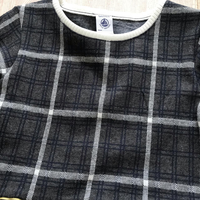 PETIT BATEAU(プチバトー)のさな様専用 グレーチェックワンピース 5ans 新品未使用 キッズ/ベビー/マタニティのキッズ服女の子用(90cm~)(ワンピース)の商品写真