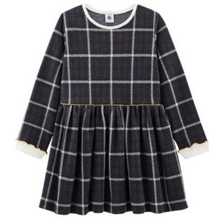 プチバトー(PETIT BATEAU)のさな様専用 グレーチェックワンピース 5ans 新品未使用(ワンピース)