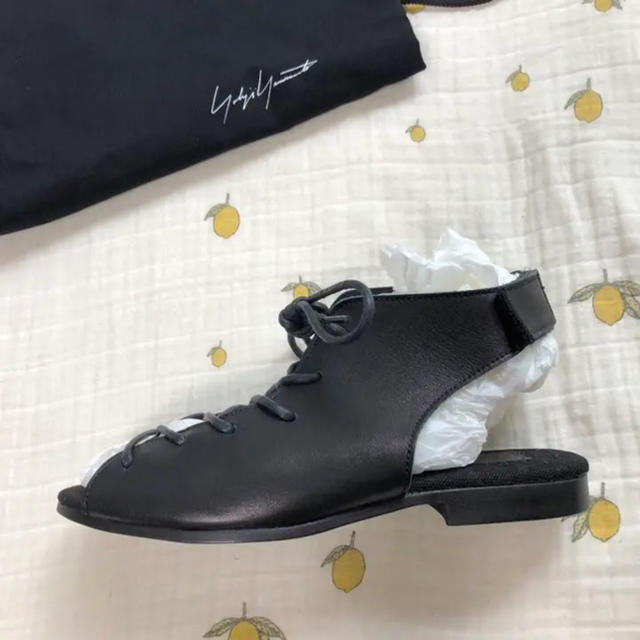 Yohji Yamamoto(ヨウジヤマモト)のYohji Yamamoto ヨウジヤマモト レースアップ ブーツ サンダル 黒 レディースの靴/シューズ(ブーティ)の商品写真