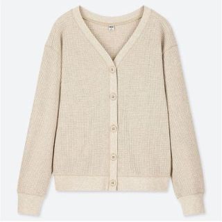 ユニクロ(UNIQLO)のユニクロ ワッフルVネックカーディガン(カーディガン)