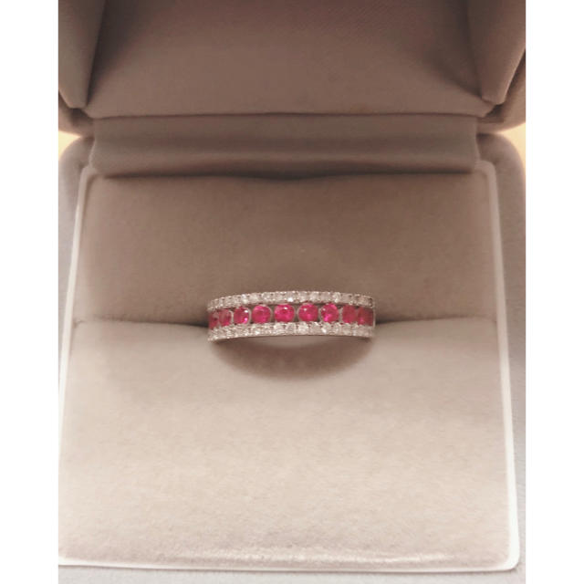 ルビーk18wgリング　指輪 レディースのアクセサリー(リング(指輪))の商品写真