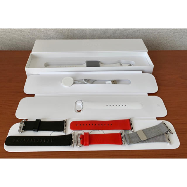 Apple - 4点セットAppleWatchSeries1アルミニウム ホワイトスポーツバンドの通販