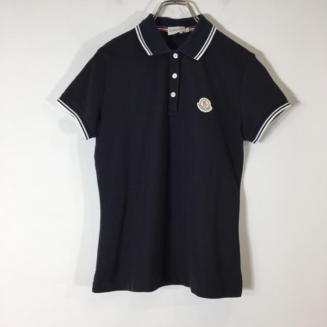 MONCLER(モンクレール)のモンクレール MONCLER 半袖シャツ ブラック Lサイズ かわいい レディースのトップス(ポロシャツ)の商品写真