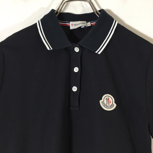 MONCLER(モンクレール)のモンクレール MONCLER 半袖シャツ ブラック Lサイズ かわいい レディースのトップス(ポロシャツ)の商品写真