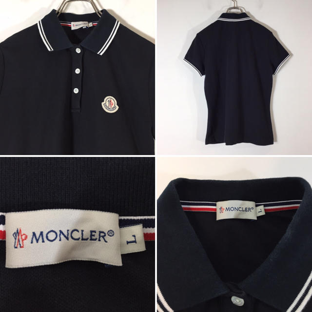 MONCLER(モンクレール)のモンクレール MONCLER 半袖シャツ ブラック Lサイズ かわいい レディースのトップス(ポロシャツ)の商品写真