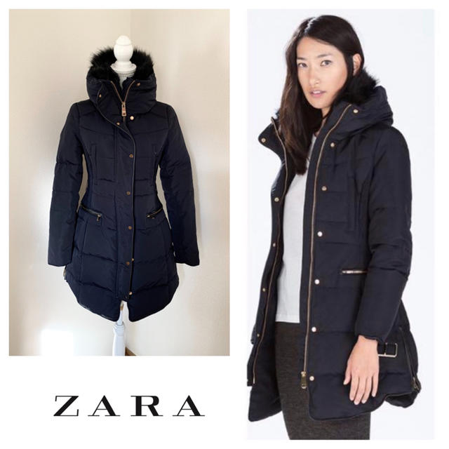 ZARA(ザラ)のSORA様専用★Zara Basic フェイクファーロングダウン　S レディースのジャケット/アウター(ダウンコート)の商品写真