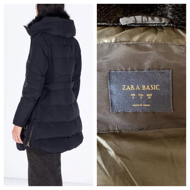 ZARA(ザラ)のSORA様専用★Zara Basic フェイクファーロングダウン　S レディースのジャケット/アウター(ダウンコート)の商品写真