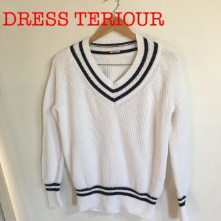 ドレステリア(DRESSTERIOR)の【美品】春ニット ゆったりサイズ  爽やか真っ白 スクールライクニット(ニット/セーター)