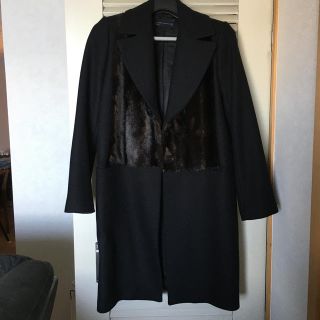 ザラ(ZARA)のZARA  ウールロングコート  ファー付き(ロングコート)