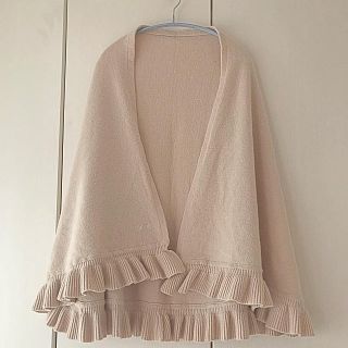 タグ付き新品 Chloe クロエ 大判 フリルストール ケープストール ベージュ