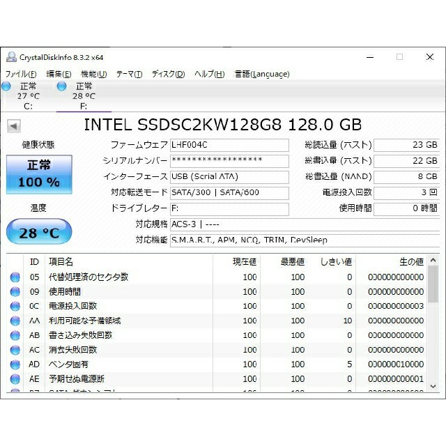 Intel SSD RMA品(新品) 128GB SATA 1