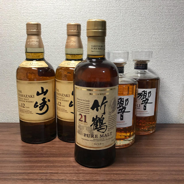 新版 サントリー - 竹鶴21年、山崎12年二本、響NV2本 ウイスキー