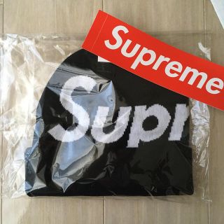 シュプリーム(Supreme)のSupreme 19AW Big Logo Beanie ブラック 黒(ニット帽/ビーニー)