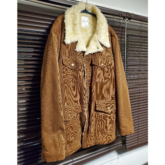 コーデュロイ  ファー コート  ジャケット  ブラウン メンズのジャケット/アウター(その他)の商品写真