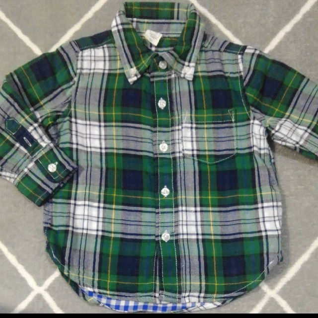babyGAP(ベビーギャップ)の●219●グリーンのチェックシャツ キッズ/ベビー/マタニティのキッズ服男の子用(90cm~)(ブラウス)の商品写真