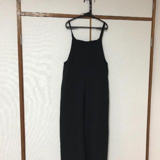 ジーユー(GU)の【送料無料】GU サロペット ワイドパンツ ジーユー 黒 ブラック(サロペット/オーバーオール)