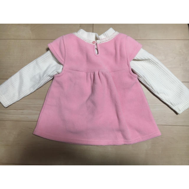 キッズ　チュニック  トップス セット　タートル　白　ピンク　お花 キッズ/ベビー/マタニティのキッズ服女の子用(90cm~)(Tシャツ/カットソー)の商品写真