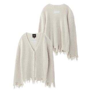 エックスガール(X-girl)のx-girl COTTON KNIT CARDIGAN ライトグレー(カーディガン)