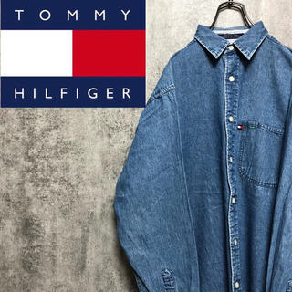 トミーヒルフィガー(TOMMY HILFIGER)の【激レア】トミーヒルフィガー☆フラッグロゴタグ入りポケットデニムシャツ 90s(シャツ)