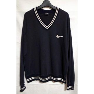 ナイキ(NIKE)のナイキ 00's ヴィンテージ Vネックスウェット 黒 白(スウェット)