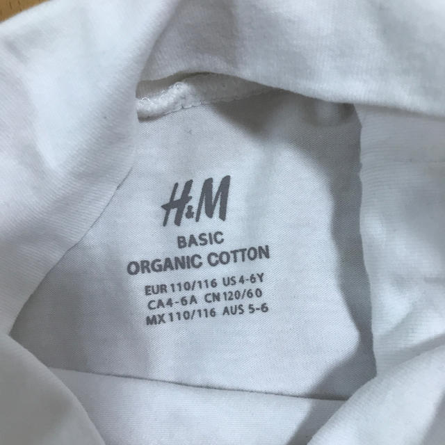 H&M(エイチアンドエム)のH&M 110 オーガニックコットン　タートルネック キッズ/ベビー/マタニティのキッズ服女の子用(90cm~)(Tシャツ/カットソー)の商品写真