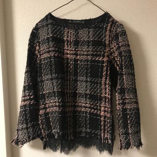 ザラ(ZARA)の期間限定値下げ！ZARA ツイードトップス(カットソー(長袖/七分))