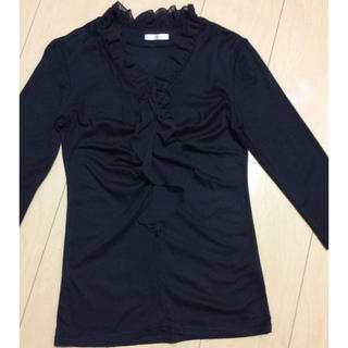 SUIT SELECT襟フリル七分袖カットソー(Tシャツ(長袖/七分))