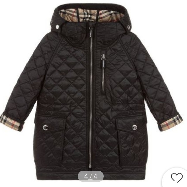 BURBERRY(バーバリー)のタグ付未使用BURBERRY　KIDS キルトトレイジャケットBK(12Y) レディースのジャケット/アウター(ダウンコート)の商品写真