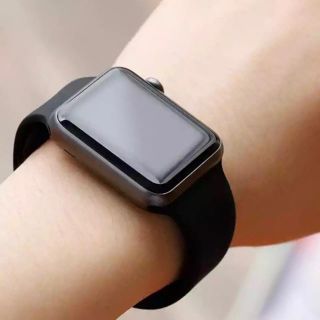 アップルウォッチ(Apple Watch)のApple Watch スポーツバンド黒 42/44 コンパチブルバンド(ラバーベルト)