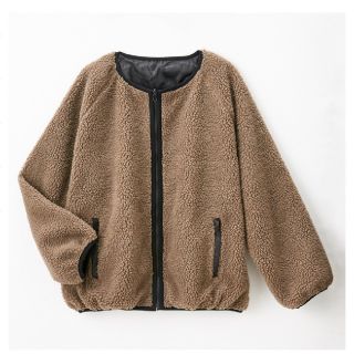 シマムラ(しまむら)の新品☆プチプラのあや しまむら リバーシブルボアブルゾン ブラウン Lサイズ(ブルゾン)