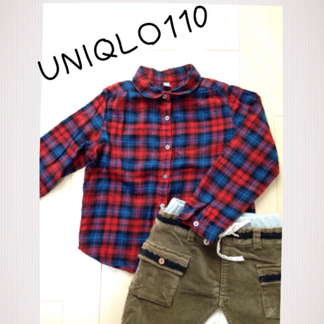 UNIQLO(ユニクロ)のUNIQLOチェックシャツ120 キッズ/ベビー/マタニティのキッズ服女の子用(90cm~)(ブラウス)の商品写真