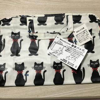 黒猫柄 温泉バッグ(タオル/バス用品)