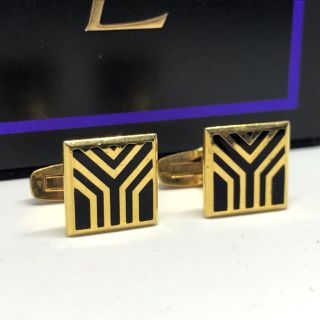 サンローラン(Saint Laurent)のイブサンローラン　Yロゴ　ブラック　ゴールド カフリンクス　カフス(カフリンクス)