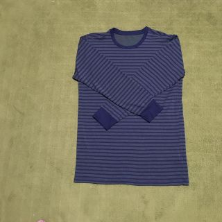 ユニクロ(UNIQLO)のユニクロ ヒートテック 長袖 メンズ Mサイズ ボーダー(Tシャツ/カットソー(七分/長袖))